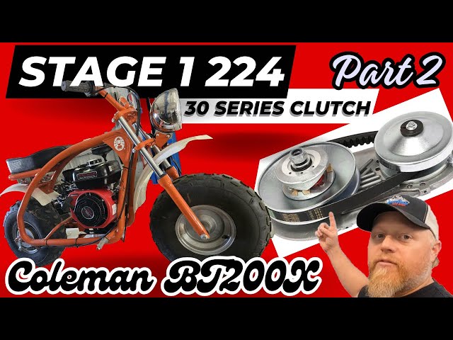 30 Series CLUTCH Install Coleman BT200X build part 2! #minibike #builtnotbought #smallengine #clutch