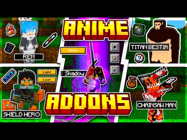 😎TOP 10 MEJORES ADDONS [MODS] DE ANIME Para MINECRAFT PE/BEDROCK 1.20 - 1.20.51 | BEST ADDONS 1.20