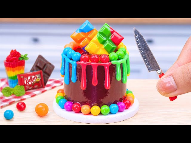 Best Mini Rainbow Cake 🌈🍫 Amazing Miniature Chocolate Cake Decorating Ideas | Rainbow KITKAT Cake