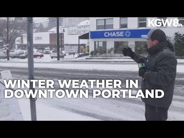 Latest on winter weather conditions in downtown Portland