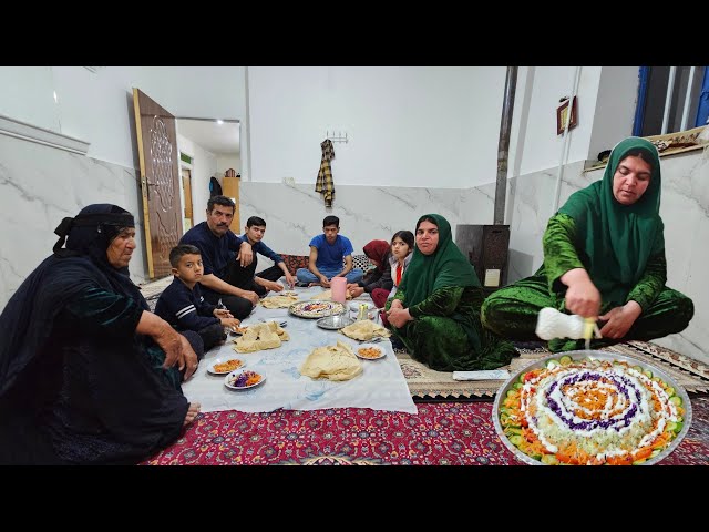 Baking Local Bread and Making Salad by Mrs. Farideh