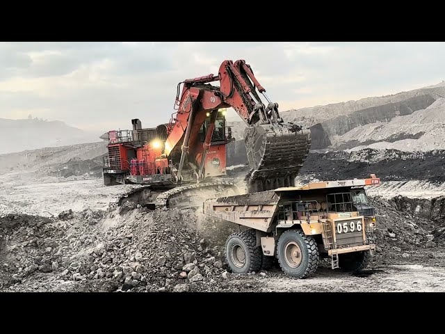 HITACHI EX2600 vs LIEBHERR R9350 MINING EXCAVATOR MOVIES || OPEN PIT COAL MINING NON STOP 2 HOUR