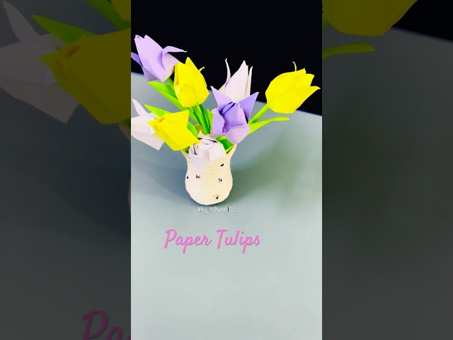 Beautiful Paper Tulips Easy Tutorial #paperflower