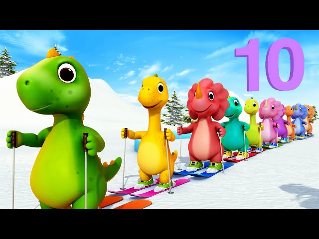 10 Little Dinosaurs! | Nursery Rhymes & Kids Songs - ABCs and 123s