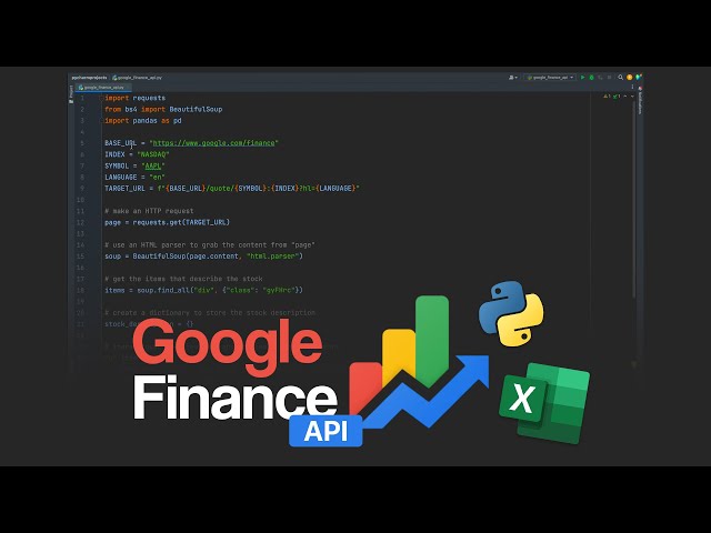 How to use the Google Finance API in Python & Excel