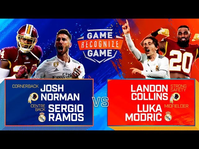 Ramos, Modric and Courtois vs. Collins and Norman | Real Madrid x NFL | Game Recognize Game