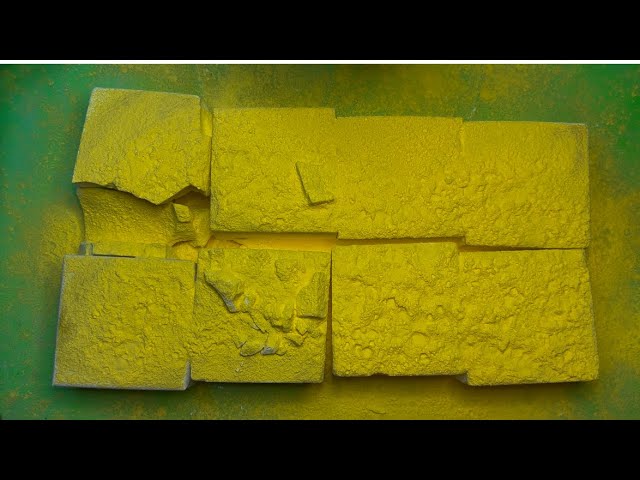 Fresh Blocks Topped W/Yellow Toppings    ASMR || GYMCHALK CRUSHING  || SLEEP AID || RELAXING