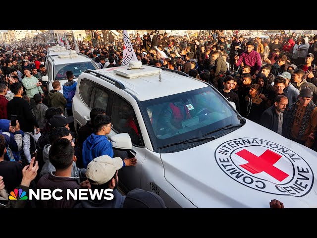 First three hostages released by Hamas as part of ceasefire