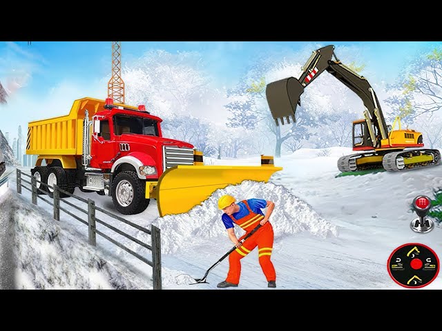 Clear Snow covered Road - Construction Simulator