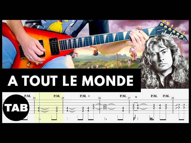 A TOUT LE MONDE Megadeth Guitar TAB | LESSON | TUTORIAL | COVER