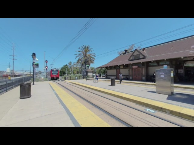 VR180 - San Diego Trolley (Green Line) Southbound into Old Town San Diego CA - August 15th 2020