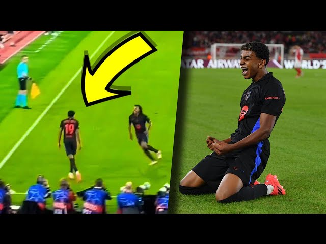 Lamine Yamal First Champions League Goal For Barcelona vs Monaco 2-1