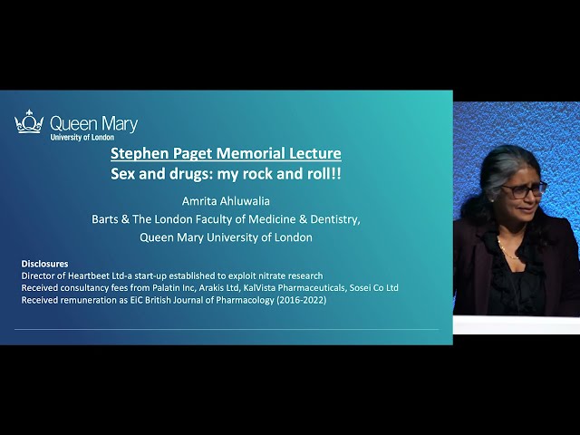 Sex and drugs: my rock and roll by Professor Amrita Ahluwalia, Stephen Paget Lecture 2023