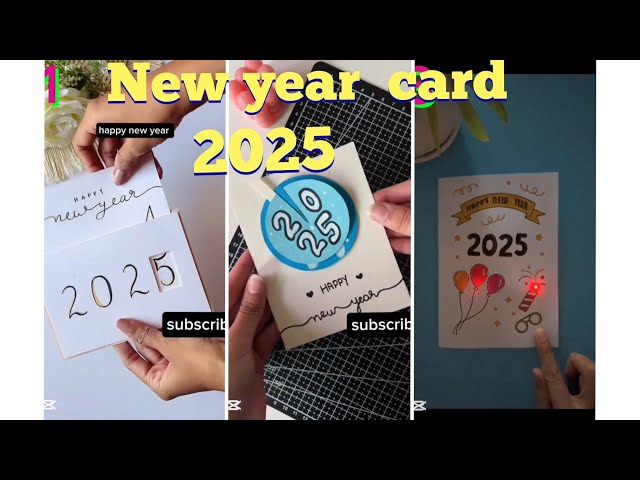 happy new year 2025 🎉 new year Card idea 💗 #papercraft #handmadecraft #art #easycraft #diy