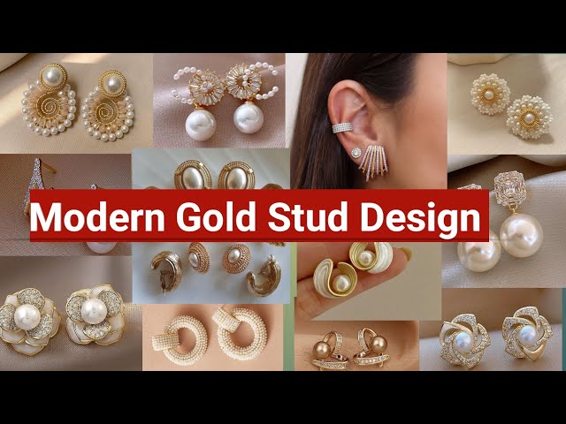 Gold Stud Earring Design for girls  |  Earrings design 2025