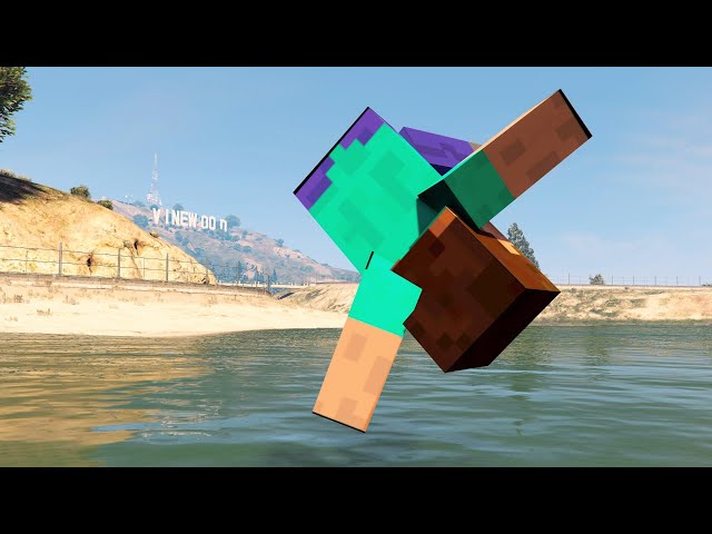 GTA 5 Ragdolls Water MINECRAFT STEVE ep.11 (Euphoria physics)