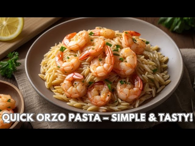 The BEST Shrimp & Orzo Pasta Recipe You’ll EVER Taste! 😋🍤