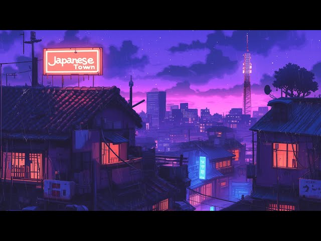 1980s & 90s Lofi Hip Hop Beats 💿 Nostalgic Vibes & Retro Japanese Town Ambience 🌆 Lofi Rain Playlist