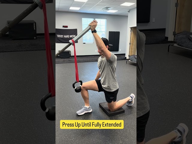 Earthquake Half Kneeling Landmine Press | Conquer Movement Physical Therapy | Wilmington, NC