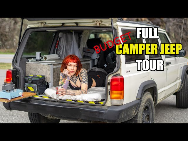 Jeep Camper Conversion TOUR - DIY Kitchen/Bed/Storage