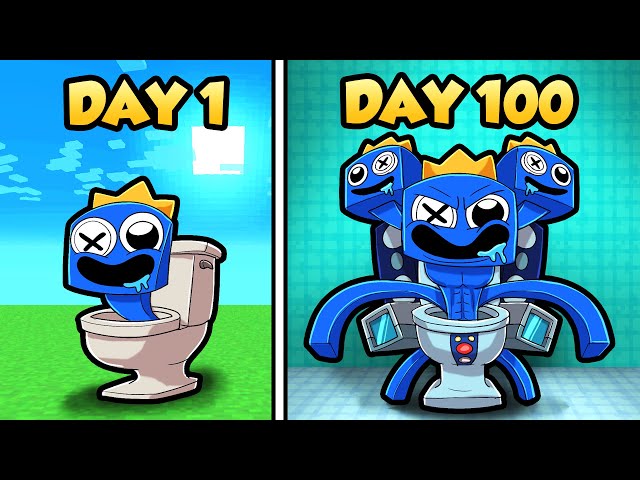 100 DAYS STUCK in SKIBIDI TOILET Rainbow friends! (Minecraft)