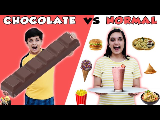 CHOCOLATE vs NORMAL | Food Eating Challenge | Aayu vs Pihu Funny Video | Aayu and Pihu Show