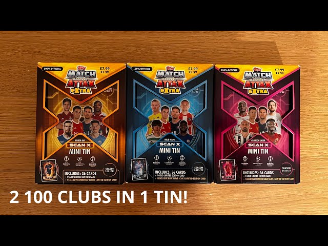 Topps Match Attax Extra 21/22 - All 3 Mini Tins!!! 2 100 clubs in 1 Tin!!!