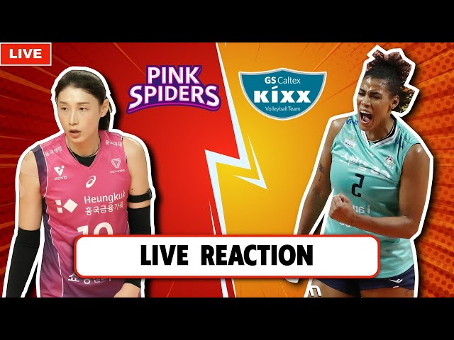 LIVE REACTION PINK SPIDERS VS GS CALTEX, KOREA V LEAGUE