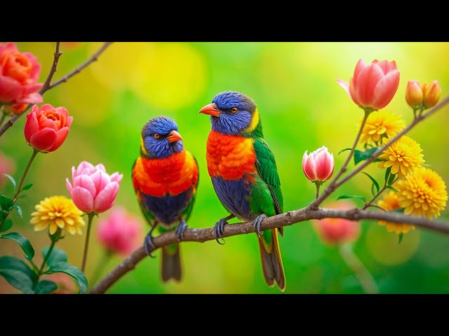 Bird in Spring 4K ~ Calming Music with Gentle Birdsong to Soothe Your Mind and Stop Overthinking