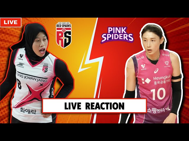 RED SPARKS VS PINK SPIDERS, KOREA V-LEAGUE LIVE REACTION