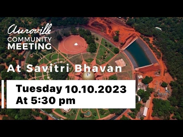 Matrimandir Lake Information Meeting Part II