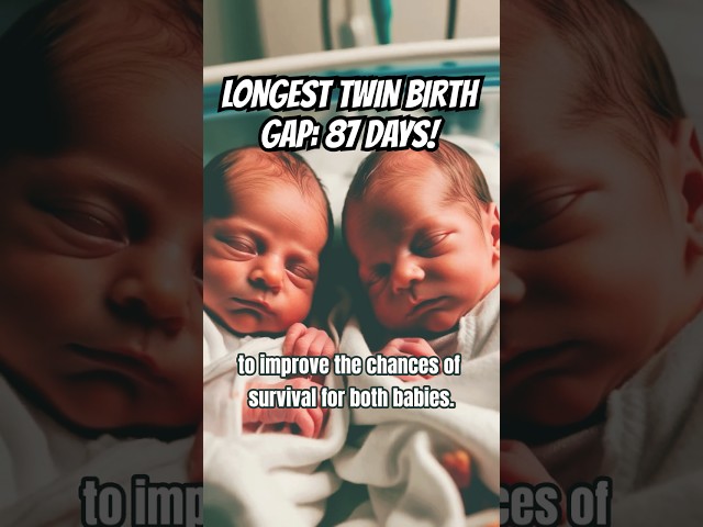 Longest twin birth gap: 87 days!  #youtubeshorts #snackablefacts #funfacts #twins #cute