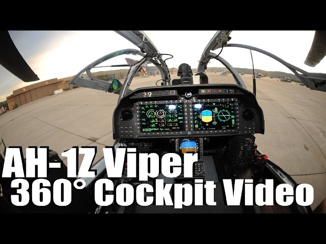 First Time Ever 360° Video Inside A US Attack Helicopter: Bell AH-1Z Viper 360° VR Cockpit Video