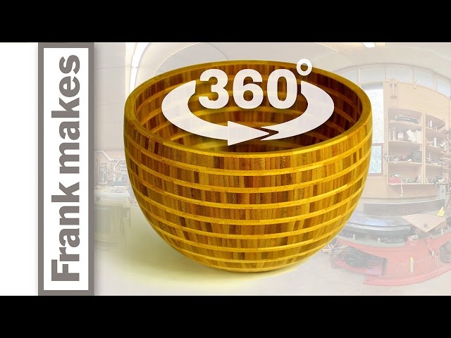 Segmented Wood Turned Bamboo Bowl 360