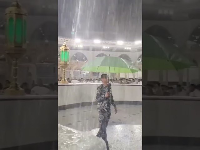 Heay rain in kaaba | #MakkahLive | Islamic Info