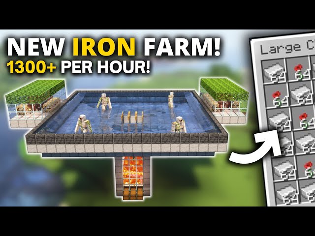 Minecraft NEW IRON Farm in 1.21+ Bedrock & PE | 1300+ P/H!