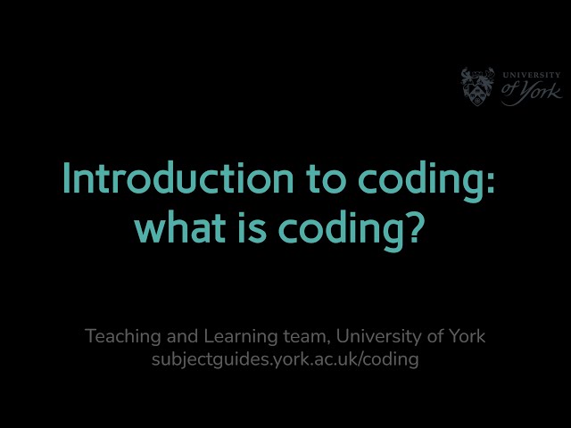 Introduction to coding: what is coding?