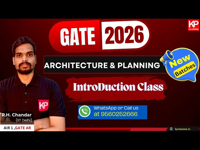 GATE 2026 Architecture & Planning Introduction Class! KP Classes