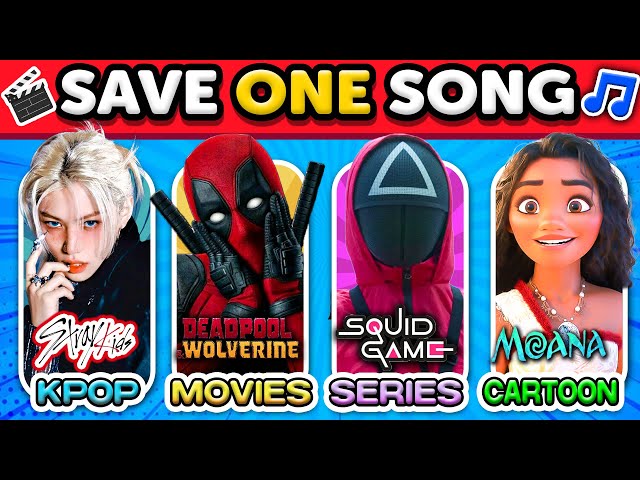 K-POP🎵 vs MOVIES 🎬 vs SERIES 📺 vs CARTOONS ⭐️ SAVE ONE SONG | Kpop Quiz 2025