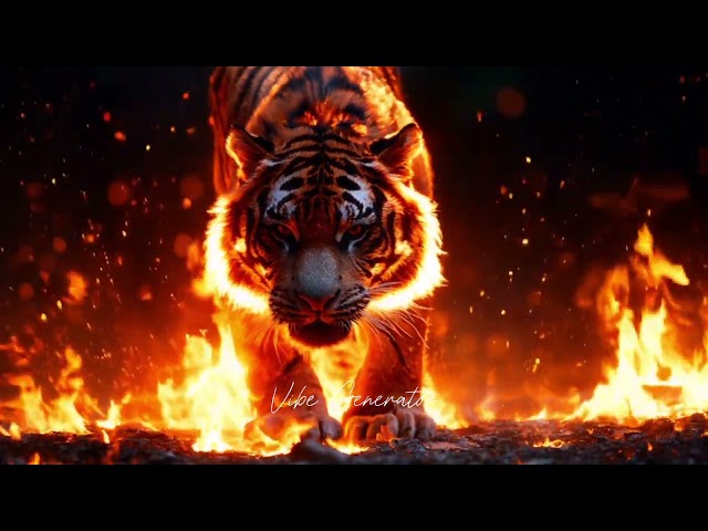 Flaming Tiger #tiger #flame #animals #fire #feral #vibes