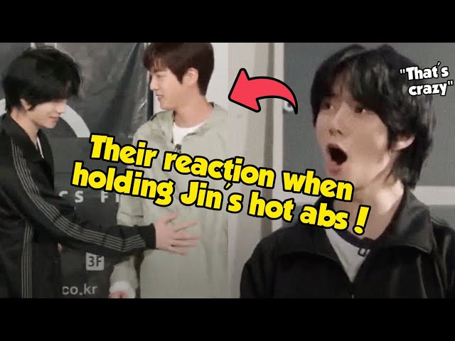 So Tight! Beomgyu and Jungkook react when holding Jin's hot abs?!