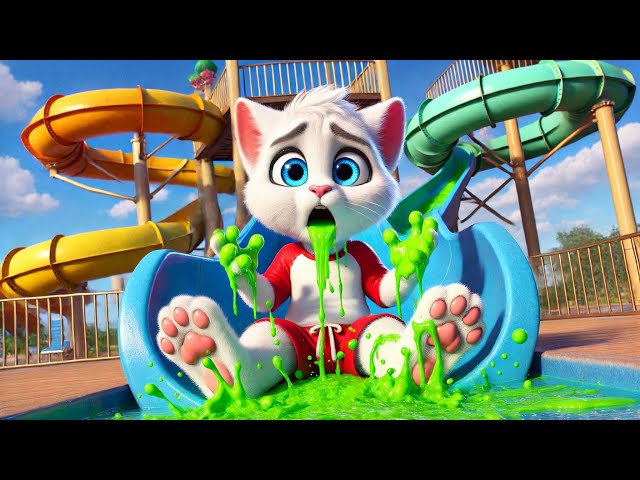 Kitten Vomits on a water Slide 🤮 in Los Angeles 🌊 #ai #catvideos #cutecat #aicat #aicatstorytimes