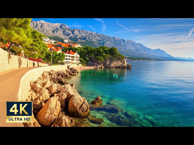 Brela Croatia 4K Makarska Riviera Walking Tour 2024