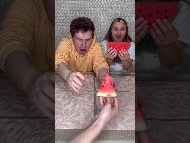 Choose food challenge🤗 Why was he replaced with a real watermelon?😏#shorts Best video b Hmelkofm1333