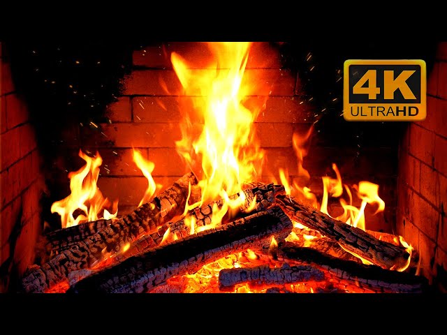 🔥 Cozy Fireplace 4K (12 HOURS). Fireplace with Crackling Fire Sounds. Fireplace Ambience