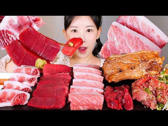 새해 첫 먹방은 생참치🐟 생참치회 갈빗살무침 참치구이 먹방 Raw Tuna [eating show] mukbang korean food