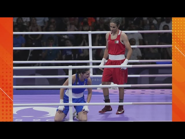 Opponent quits less than a minute into match against Imane Khelif, boxer who had gender test issue