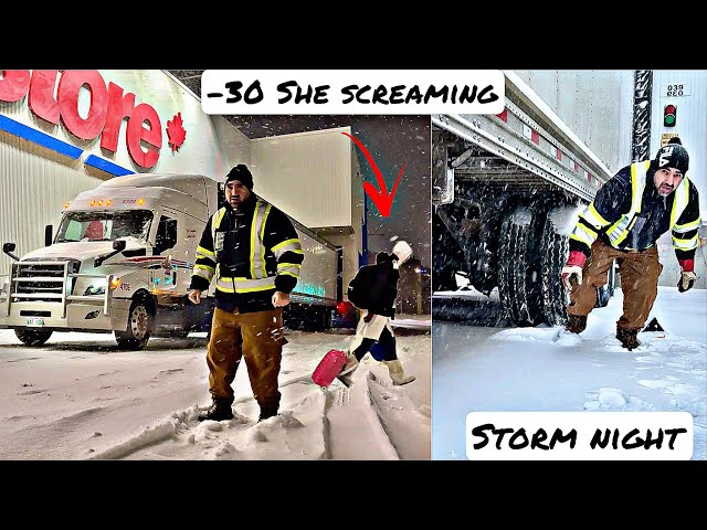 48 hours Truck Driver Life in Snow Storm | Winnipeg Regina Saskatoon | 686