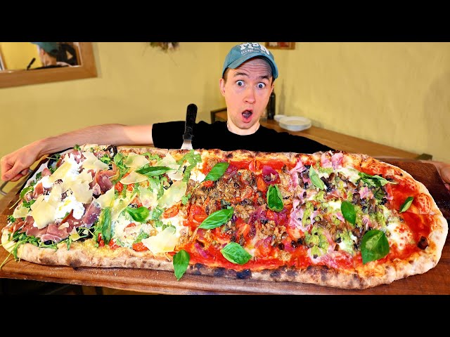 UNBEATEN METER LONG PIZZA CHALLENGE In Prague | Super CHEWY & Way Too Short Time Limit To Finish!!