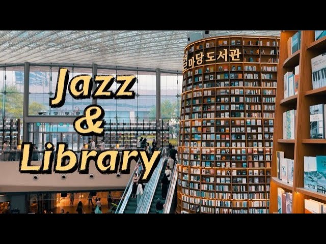 1 hour of listening to sweet jazz with a large library background | jazz music and Library